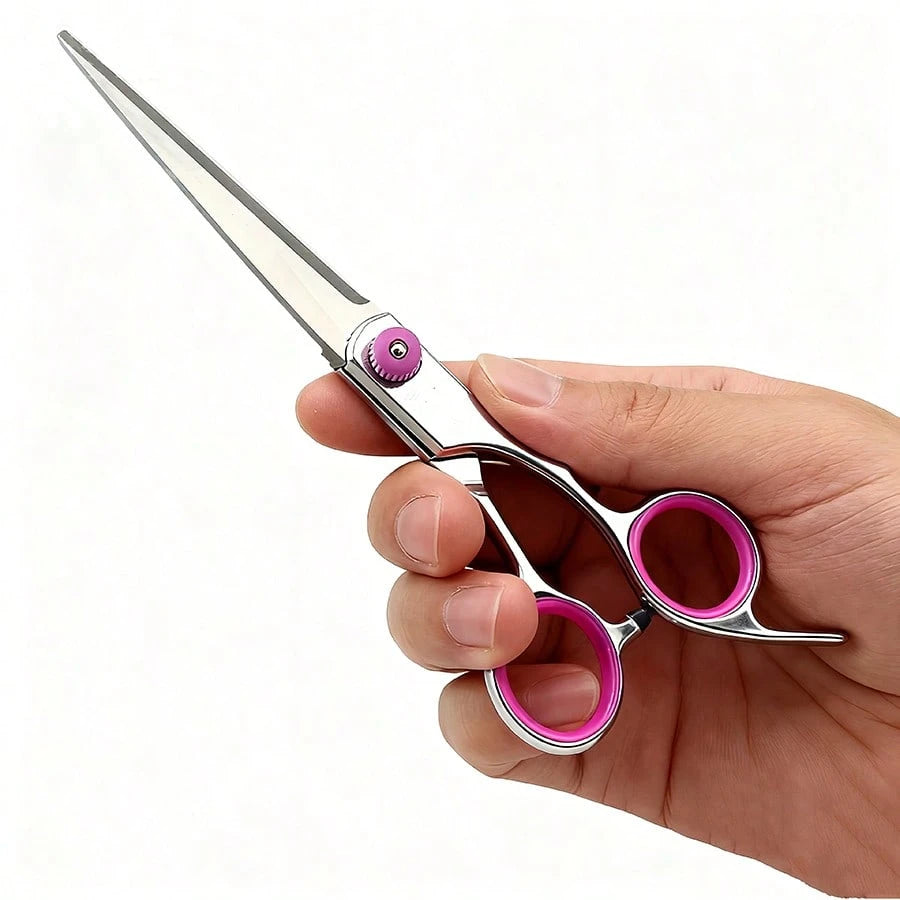 2pcs Professional Hair Cutting Scissors Set, Stainless Steel Home Hairdressing Scissors, Pink, Hairstyling Tools, Salon Beauty Travel Essentials