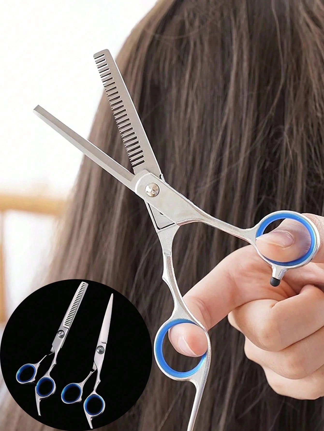 2pcs Professional Hair Cutting Scissors Set, Stainless Steel Home Hairdressing Scissors, Pink, Hairstyling Tools, Salon Beauty Travel Essentials