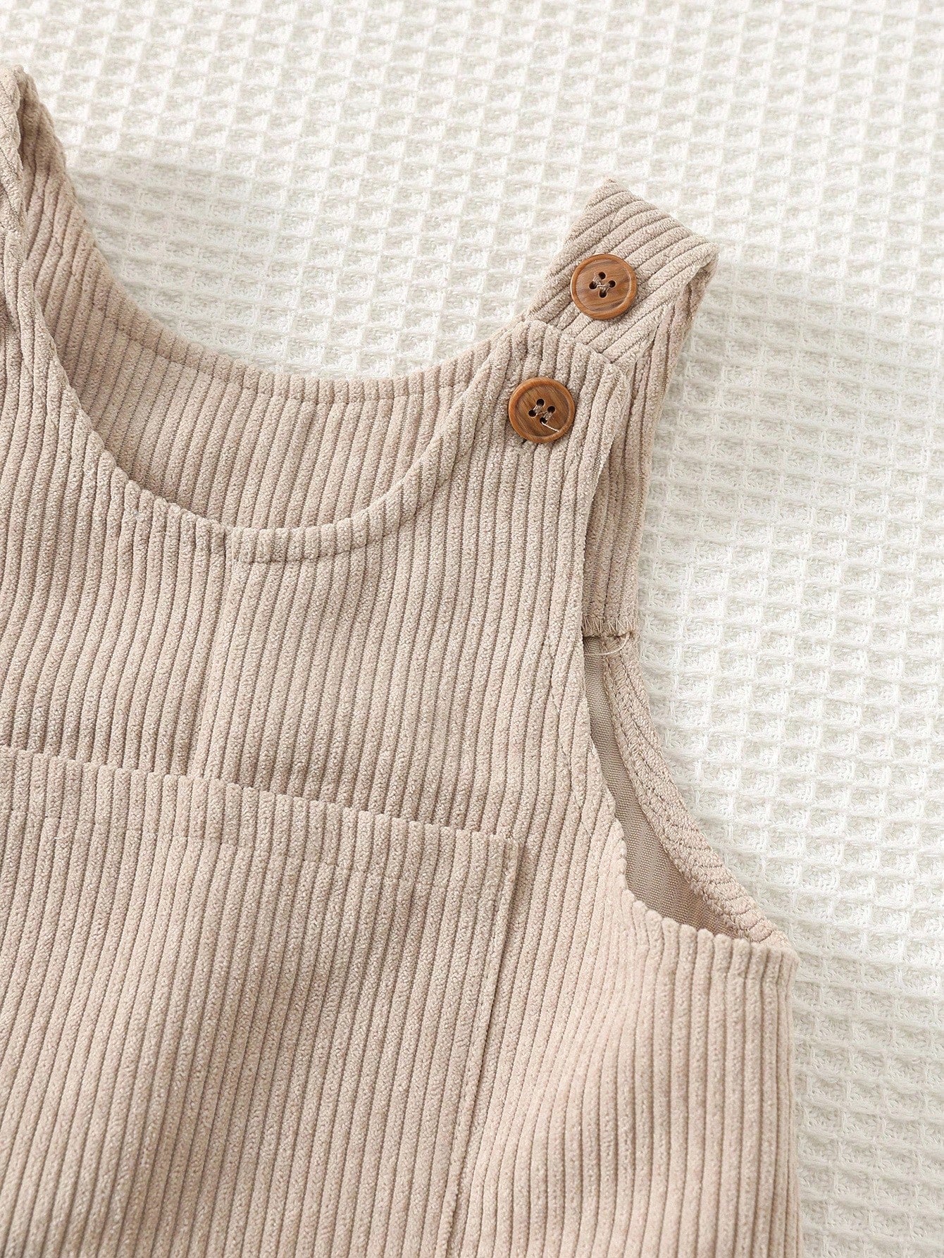 2pcs/Set Baby Boy Corduroy Overalls,Thermal Lined Jumpsuit,Autumn,Kawaii,Family Matching,All Shades Of Brown Mocha Neutral Clothes For Fall/Winter