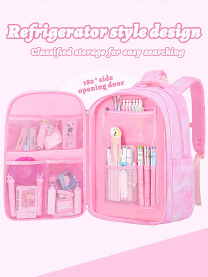 2pcs/Set Girls Backpack With Handbag, School Backpack For Girls, 15.6 Inch Laptop Backpack, Butterfly Bookbag Travel Bag, Back To School Essential, Suitable For Teenage Girls, Students, Middle And Hig