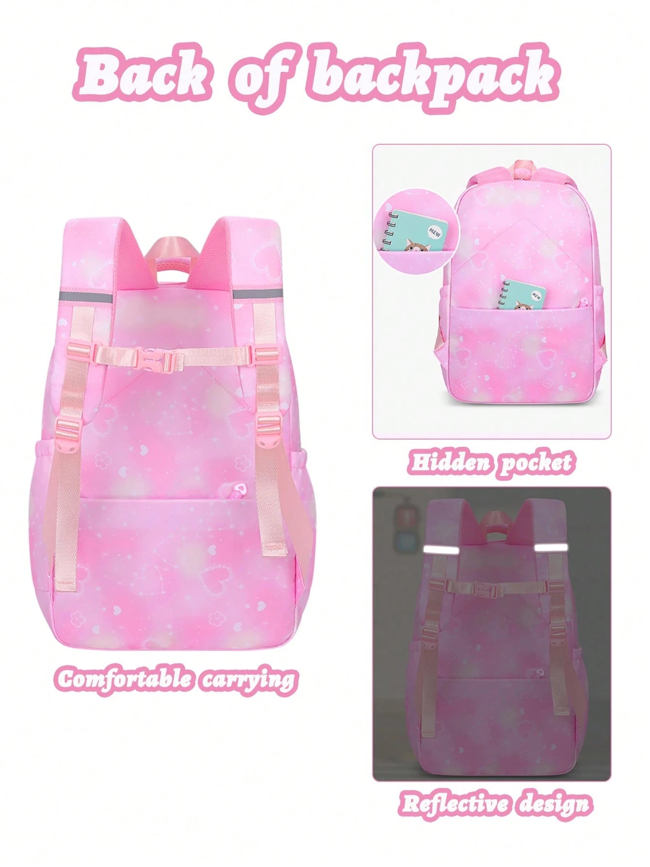 2pcs/Set Girls Backpack With Handbag, School Backpack For Girls, 15.6 Inch Laptop Backpack, Butterfly Bookbag Travel Bag, Back To School Essential, Suitable For Teenage Girls, Students, Middle And Hig