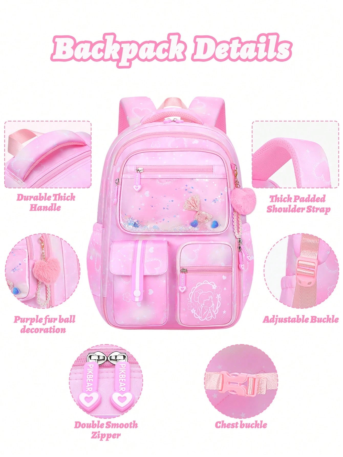 2pcs/Set Girls Backpack With Handbag, School Backpack For Girls, 15.6 Inch Laptop Backpack, Butterfly Bookbag Travel Bag, Back To School Essential, Suitable For Teenage Girls, Students, Middle And Hig