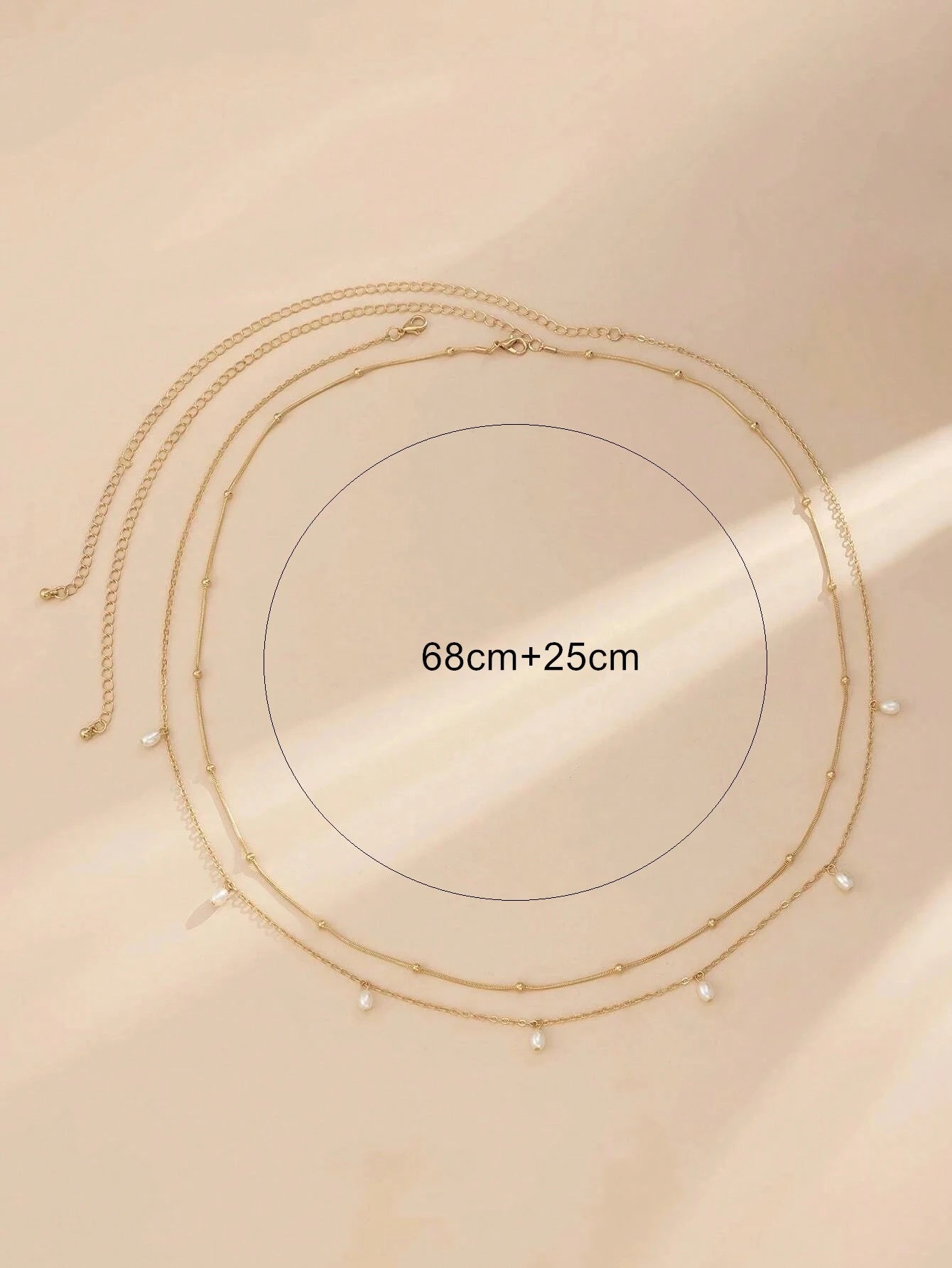 2pcs/Set Handmade Faux Pearl Pendant Waist Chain, Adjustable Chain Length