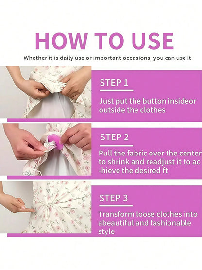 2pcs/Set Women's Multi-Functional Clothing Buttons, Garment Accessories, Waist Belt Buckle, Fix Short Sleeve Or Skirt