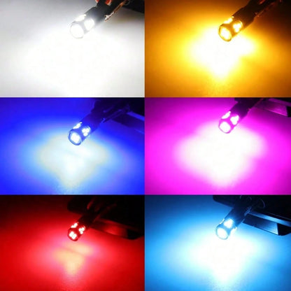 2Pcs T10 3570 CSP LED Bulbs 15000LM 6000K White, App-Control RGB & Cool White, Canbus Error Free For Cayenne, 12V/24V Car Headlight