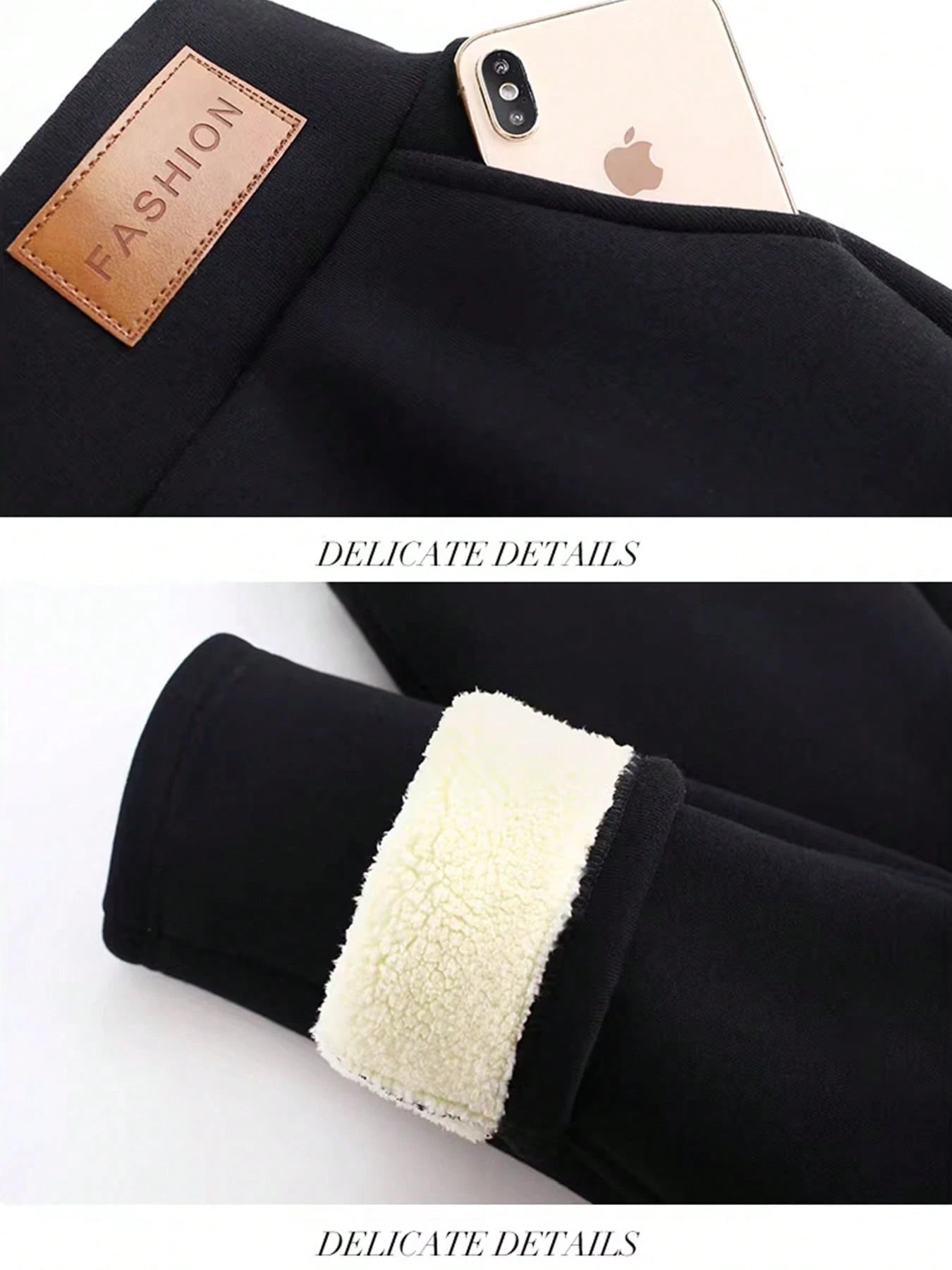 2PCS Thermal Lined Leggings Women- Thick Soft High Waisted Black Tummy Control Thermal Warm Velvet Pants For Cold Winter