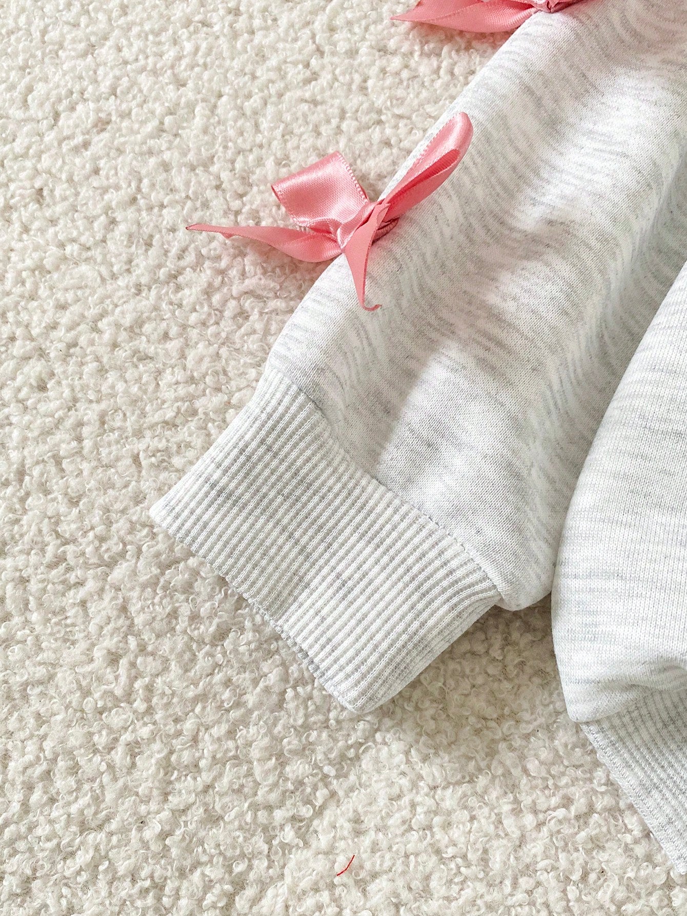 2pcs Toddler Baby Infant Girls Cute Y2K Pink Bow Knot Long Sleeve Soft Thick Hoodies Sweatpants 2 Piece Sets Clothes Back To School Fall Squishy Tops