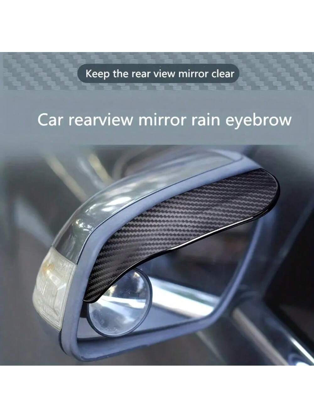 2pcs Upgraded Thickened Carbon Fiber Car Rain Visor Rearview Mirror, Universal Fit, Rainproof Function
