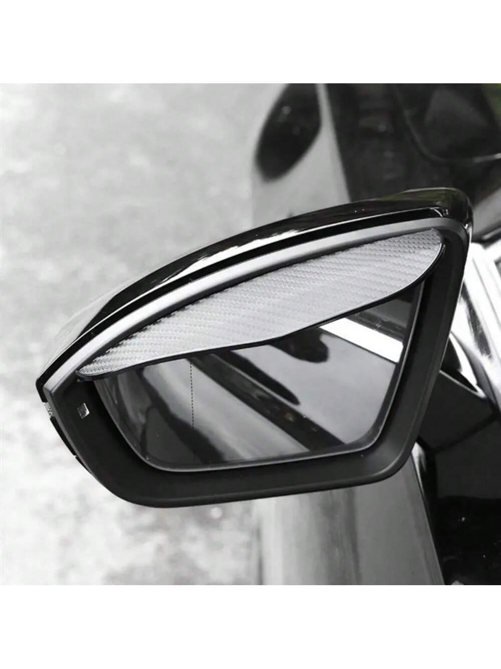 2pcs Upgraded Thickened Carbon Fiber Car Rain Visor Rearview Mirror, Universal Fit, Rainproof Function