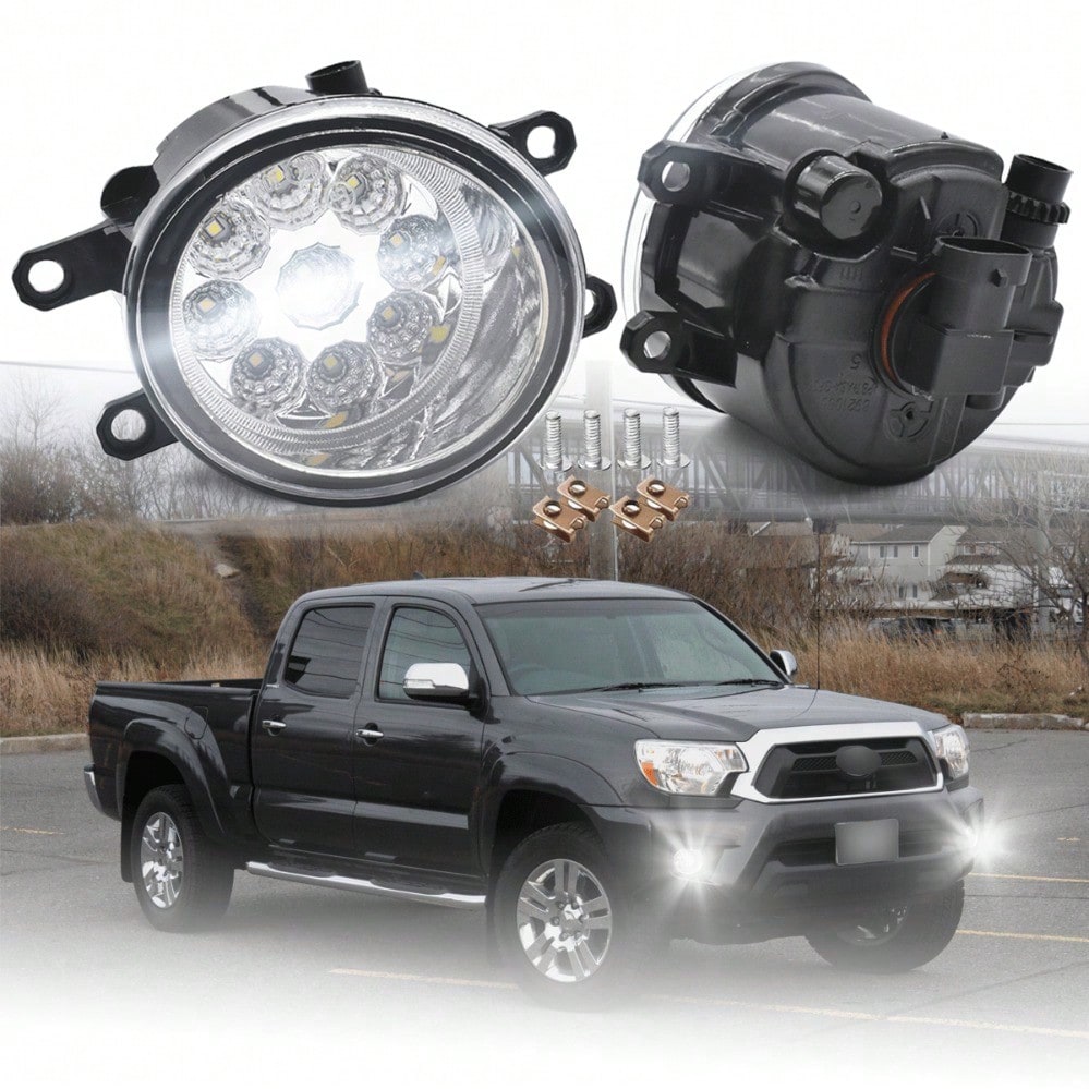 2x Black LED Fog Lights Driving Lamp Fit For Tacoma 2012 2013 2014 2015 DOT Bumper Lamp