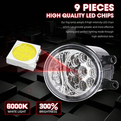 2x Black LED Fog Lights Driving Lamp Fit For Tacoma 2012 2013 2014 2015 DOT Bumper Lamp