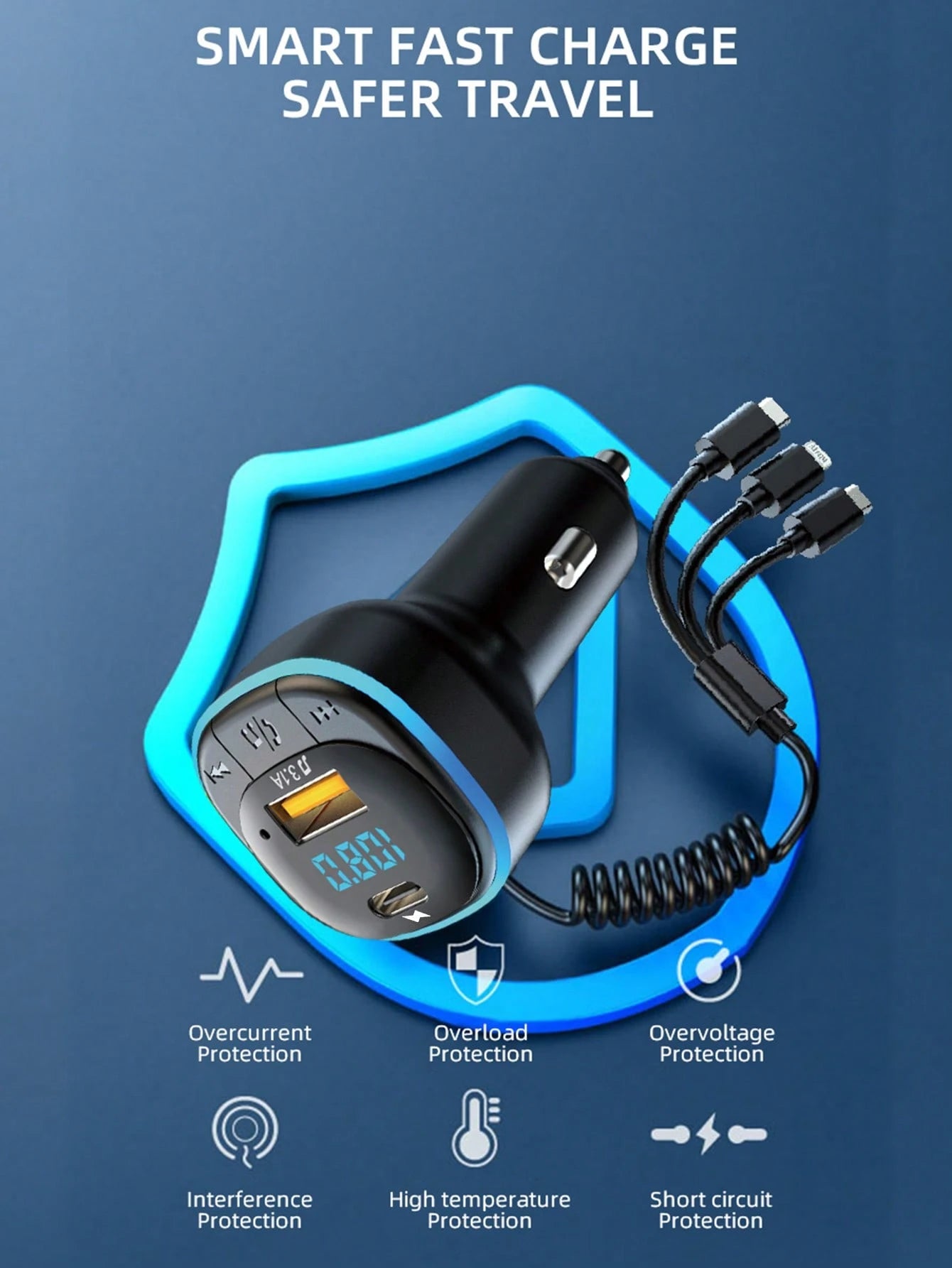 3.1A Multi-Function Car Charger & Car Media Player