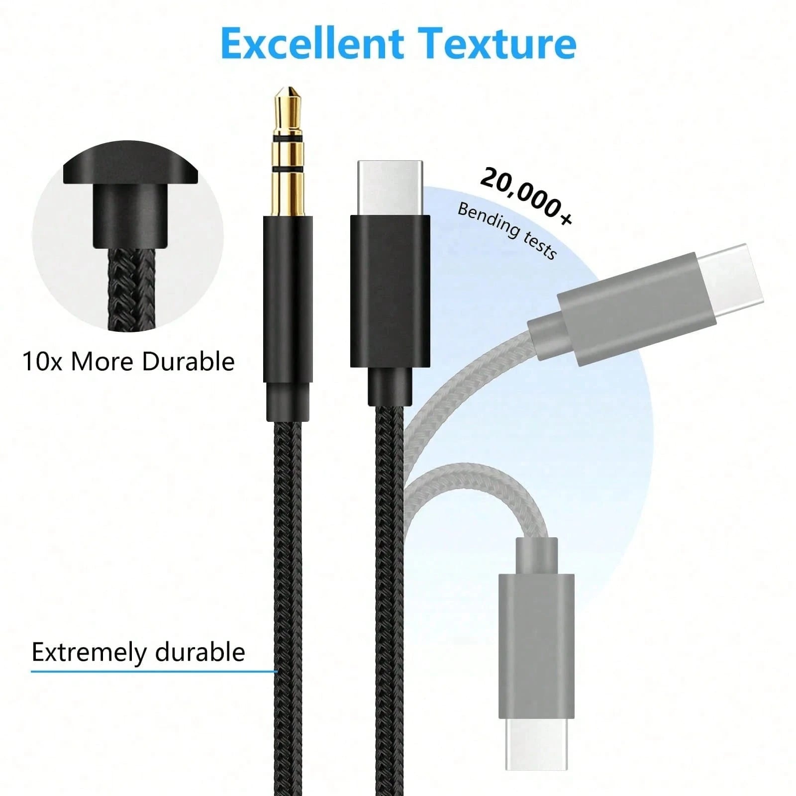 3.5ft USB-C To AUX Audio Cable, Type-C To 3.5mm Male Headphone Audio Jack Cord/AUX Cord/3.5mm Earphone Car Stereo Cable, Better Compatibility Than Other USB-C To 3.5mm AUX Audio Cables, Compatible Wit