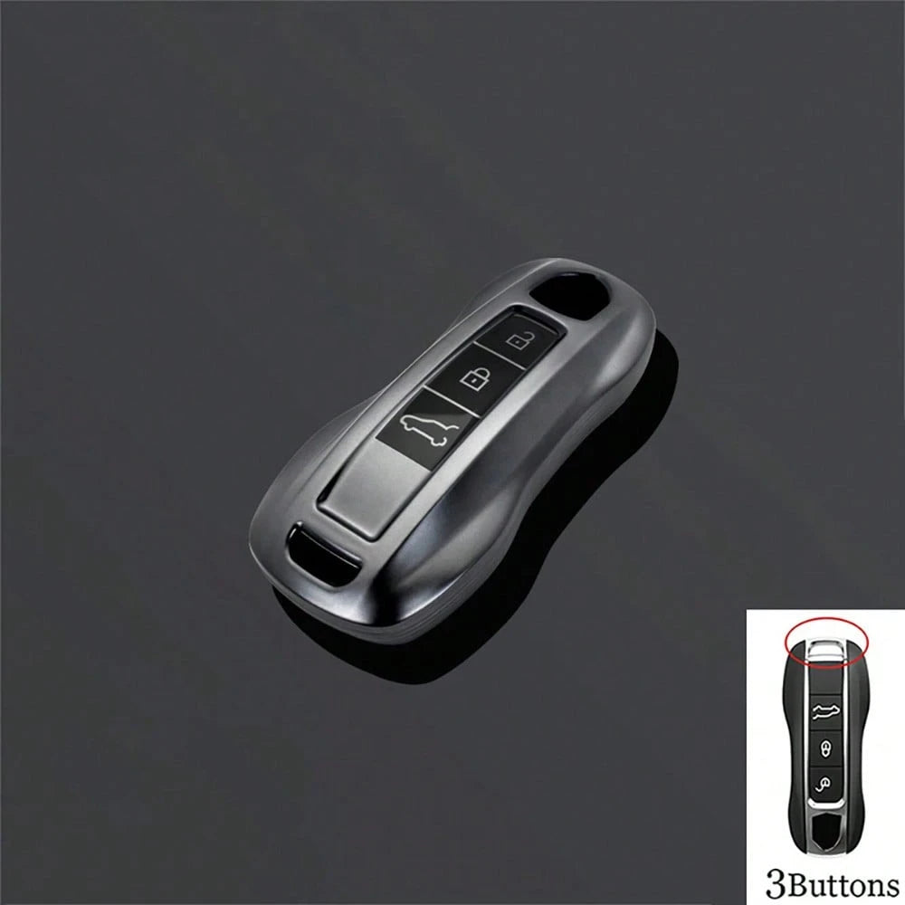 3 ButtonsTPU Car Key Case Cover Shell For Panamera Carrera Macan Cayman Cayenne 911 970 981 991 Keychain Fob Accessories