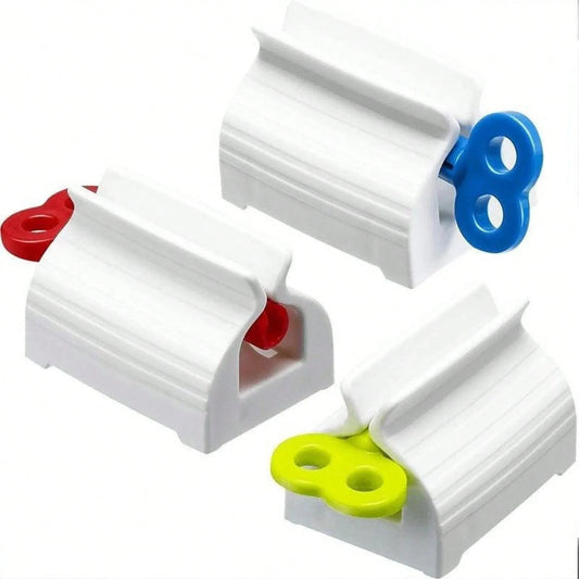 3 Counts Rolling Tube Toothpaste Squeezer Toothpaste Seat Holder Stand Rotate Toothpaste Dispenser For Bathroom Gift Hand Plastic Aluminium Cream Tool Manual Toothpaste Wringer.