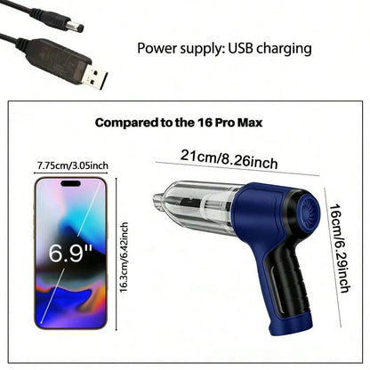 3-In-1 Car Vacuum Cleaner, High Suction Portable Cordless Vacuum Cleaner For Wet & Dry Use, 2400mAh