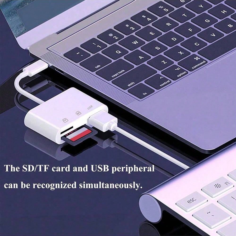 3-In-1 SD/TF/USB Card Reader For IPhone/ Series, Camera Tracking Reader Compatible With IPhone 14 Pro Max/14 Pro/14/13/12/11/XS/XR/8/7/6 Series