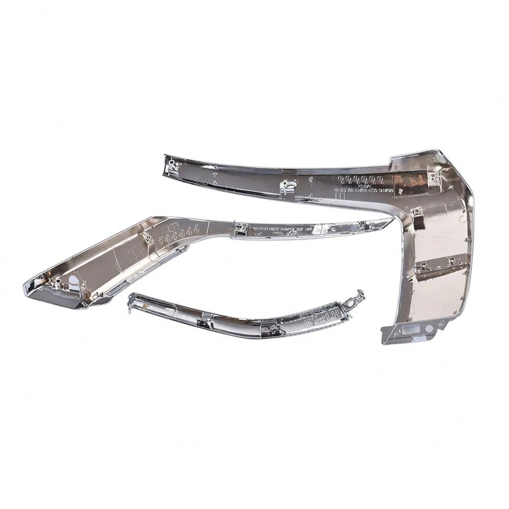 3-Pack Front Bumper Chrome Molding Trims Left LH Driver Side Replacement For Mitsubishi Outlander 2016-2019