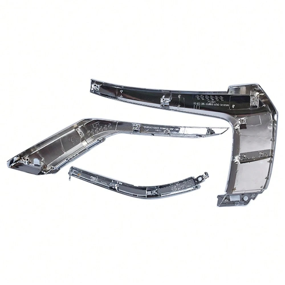 3-Pack Front Bumper Chrome Molding Trims Left LH Driver Side Replacement For Mitsubishi Outlander 2016-2019