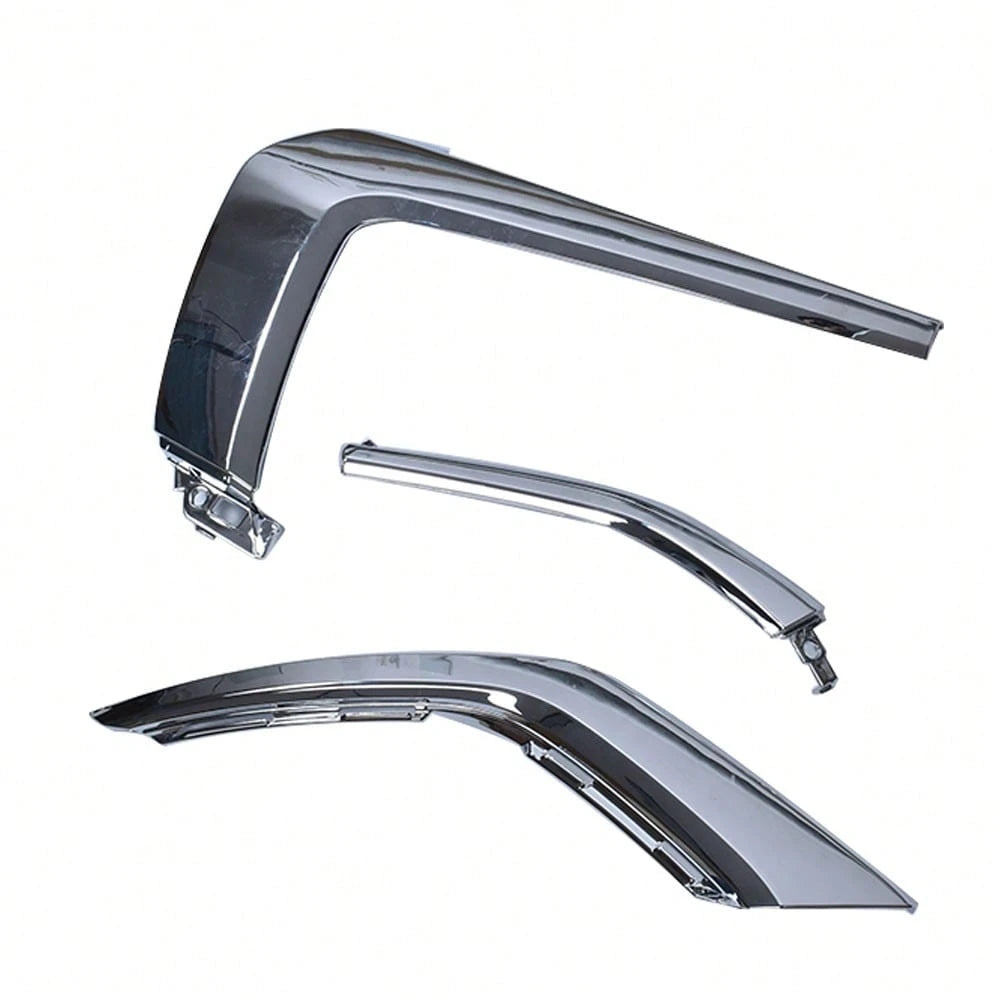 3-Pack Front Bumper Chrome Molding Trims Left LH Driver Side Replacement For Mitsubishi Outlander 2016-2019