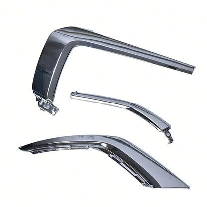 3-Pack Front Bumper Chrome Molding Trims Left LH Driver Side Replacement For Mitsubishi Outlander 2016-2019