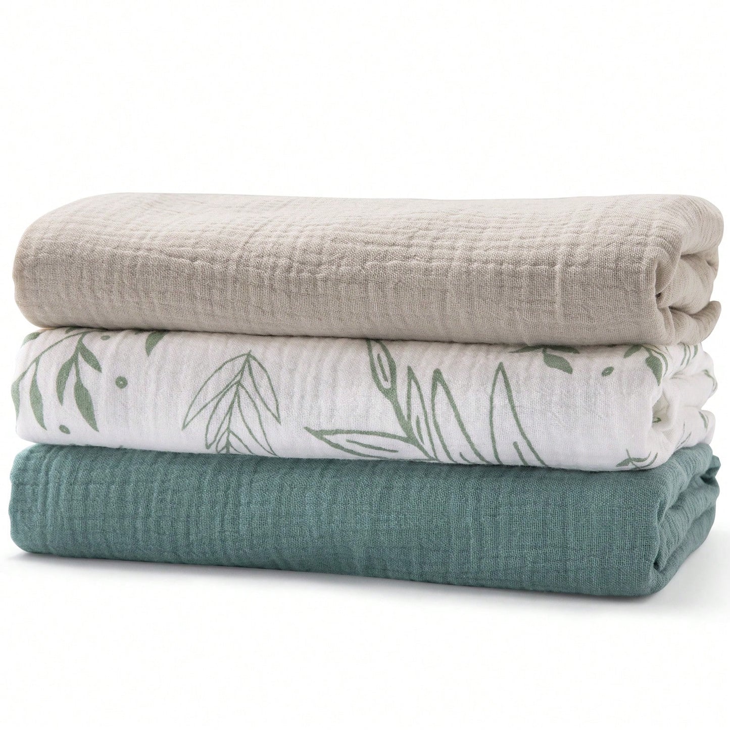 3-Pack Soft Muslin Swaddle Blankets For Newborns, Large 38x40in Breathable Baby Receiving Blanket & Swaddle Wrap