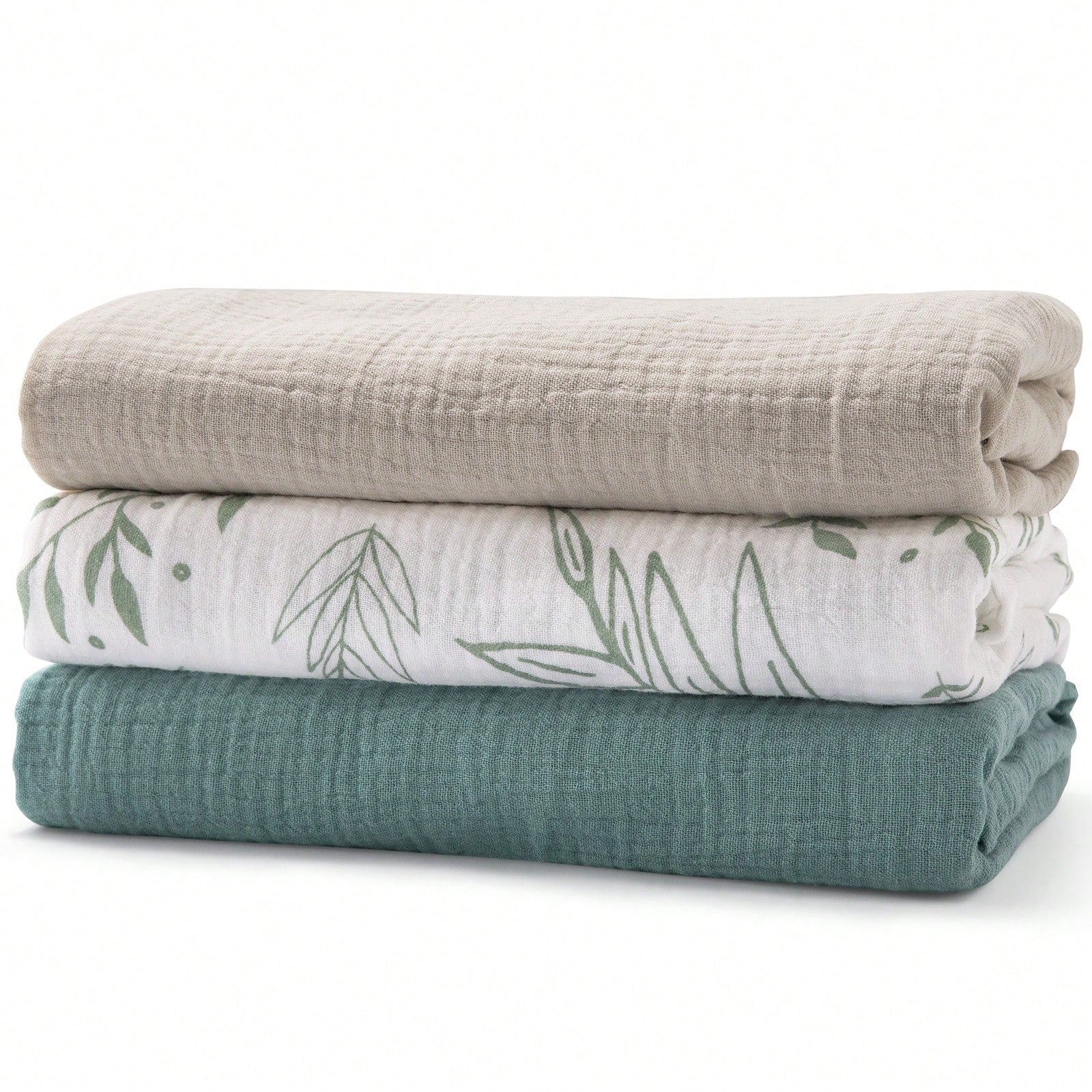 3-Pack Soft Muslin Swaddle Blankets For Newborns, Large 38x40in Breathable Baby Receiving Blanket & Swaddle Wrap