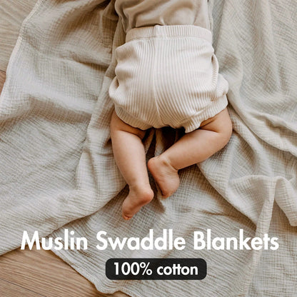 3-Pack Soft Muslin Swaddle Blankets For Newborns, Large 38x40in Breathable Baby Receiving Blanket & Swaddle Wrap