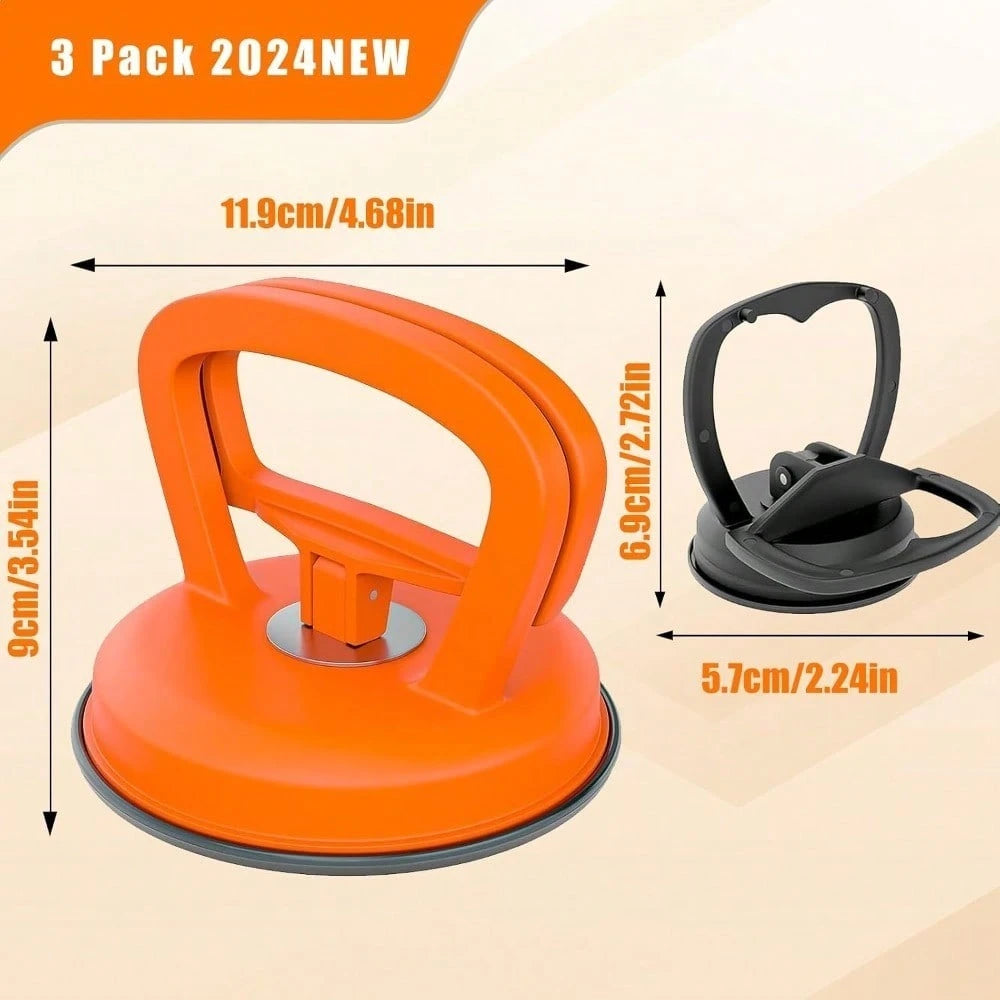 3 PCS Heavy Duty Suction Cup Dent Puller Kit, Powerful Car Dent Remover Tool With 1 Large & 2 Small Suction Cups, Multi-Purpose Lifter For Car Repair, Glass, Tiles, Screen Moving