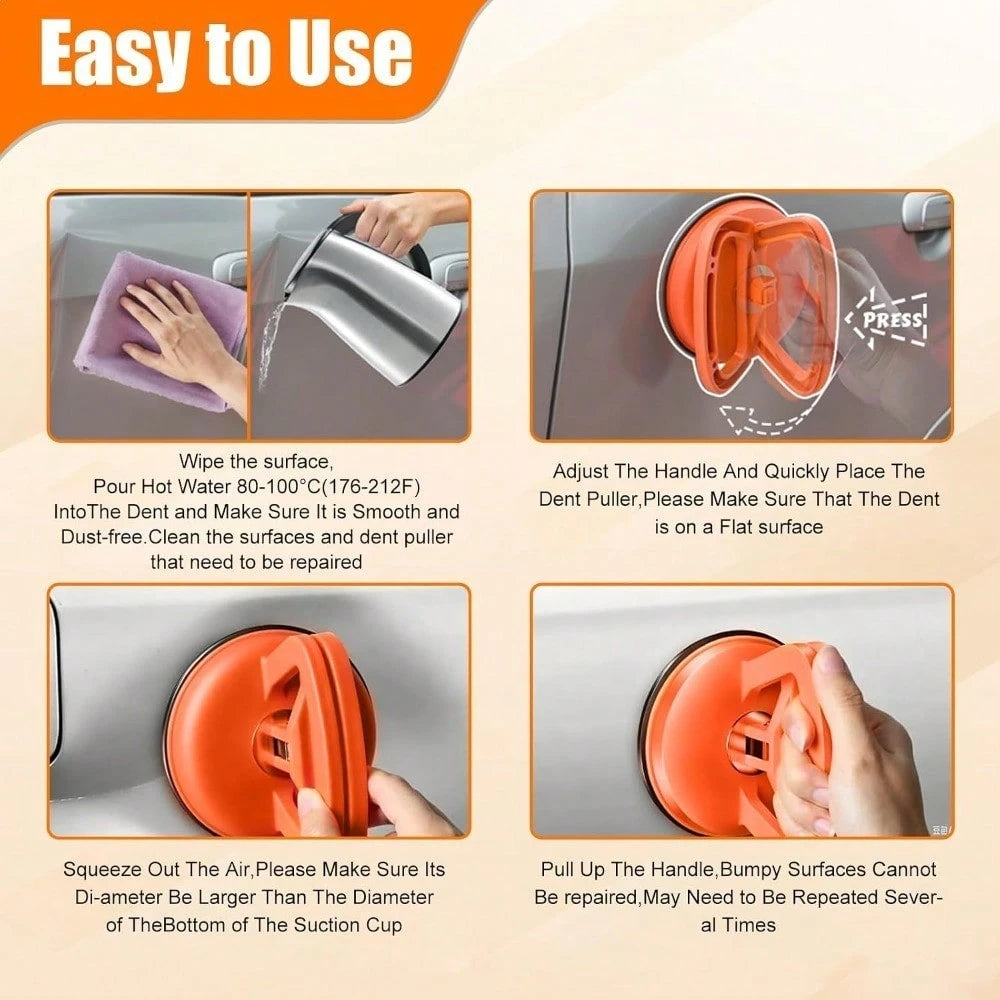 3 PCS Heavy Duty Suction Cup Dent Puller Kit, Powerful Car Dent Remover Tool With 1 Large & 2 Small Suction Cups, Multi-Purpose Lifter For Car Repair, Glass, Tiles, Screen Moving