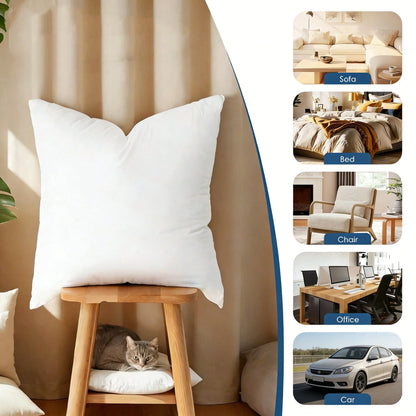 3-Piece White Pillow Inserts, Soft And Comfortable, Living Room Sofa Cushions, Bed Pillow Stuffing, Machine Washable And Hypoallergenic, For Living Room Cushions, Bedding, And Room Decor.