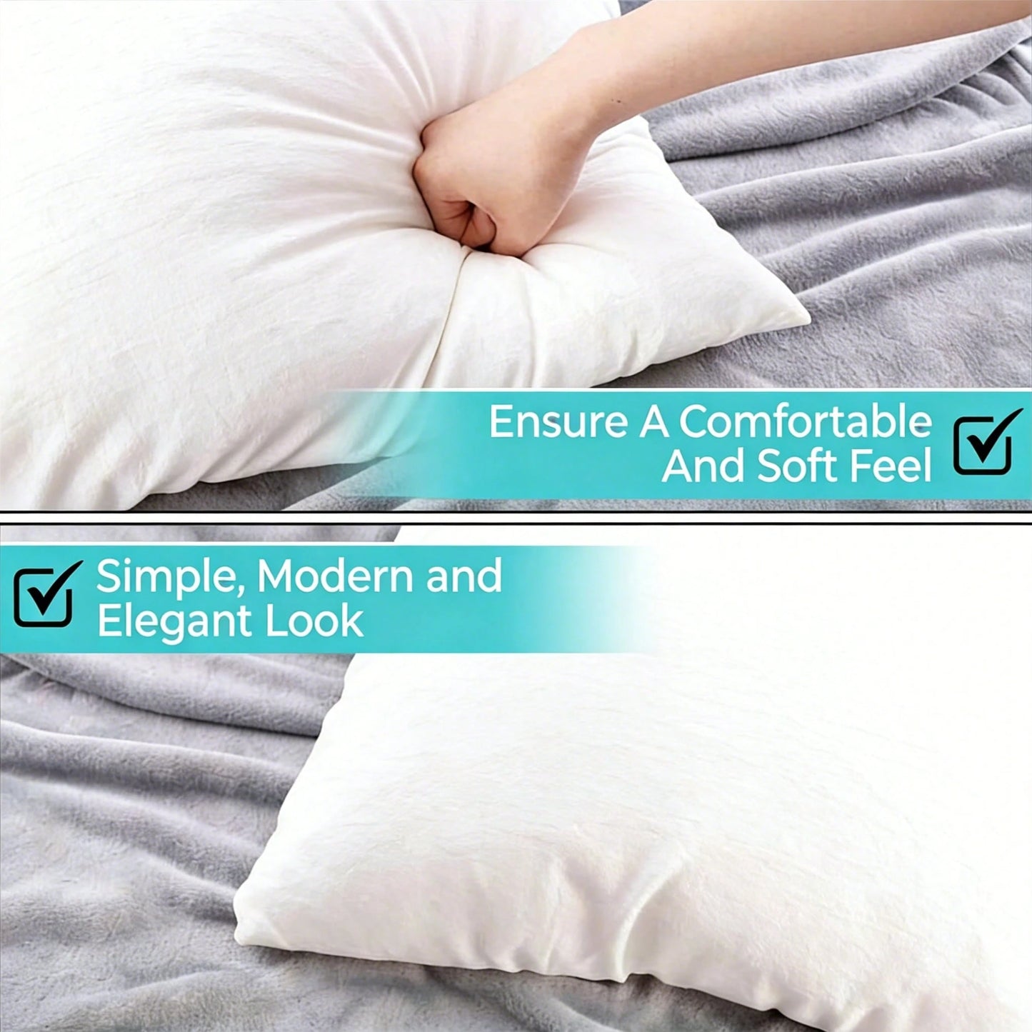 3-Piece White Pillow Inserts, Soft And Comfortable, Living Room Sofa Cushions, Bed Pillow Stuffing, Machine Washable And Hypoallergenic, For Living Room Cushions, Bedding, And Room Decor.
