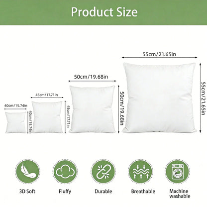 3-Piece White Pillow Inserts, Soft And Comfortable, Living Room Sofa Cushions, Bed Pillow Stuffing, Machine Washable And Hypoallergenic, For Living Room Cushions, Bedding, And Room Decor.