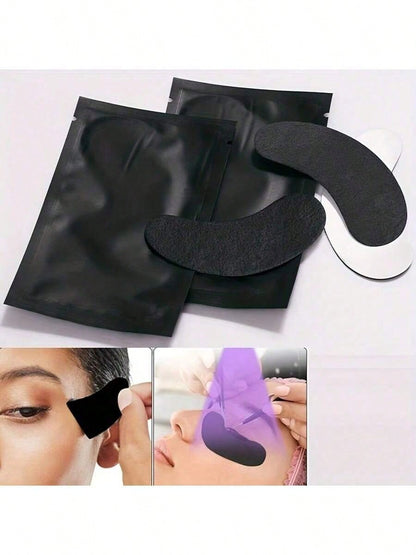30/15pcs Black UV Eyelash Extension Patches, Hydrogel Insulation, UV Protection, Paper Stickers, Wrapping, Makeup Tools