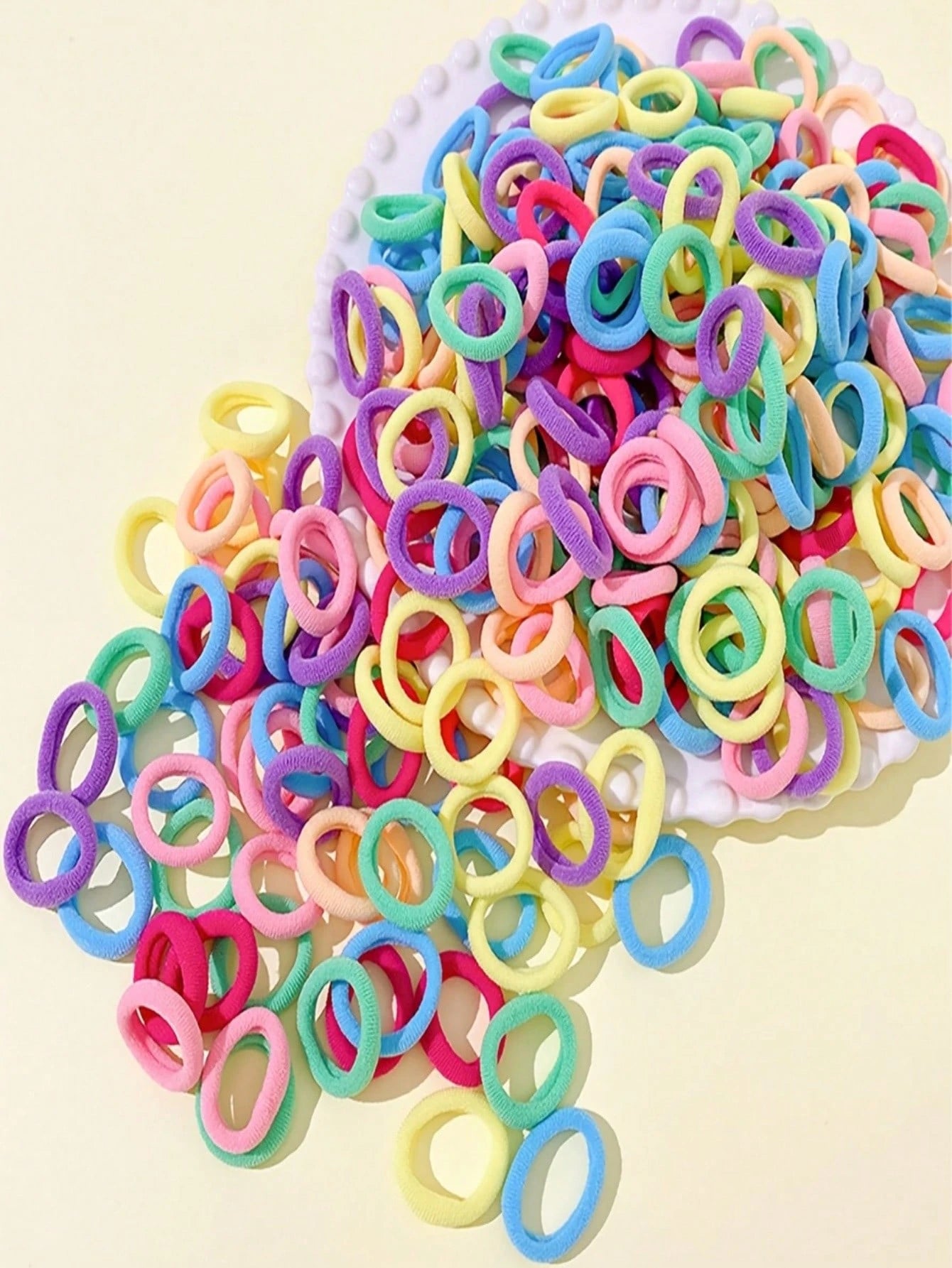 300pcs Minimalist Multi-Color Hair Ties, High Elastic Vertical Striped Small Braided Hair Bands, Women Stretchy Hair Ties, Brown Base Hair Bands, Multi-Color Options, Ponytail Holders, High Elasticity