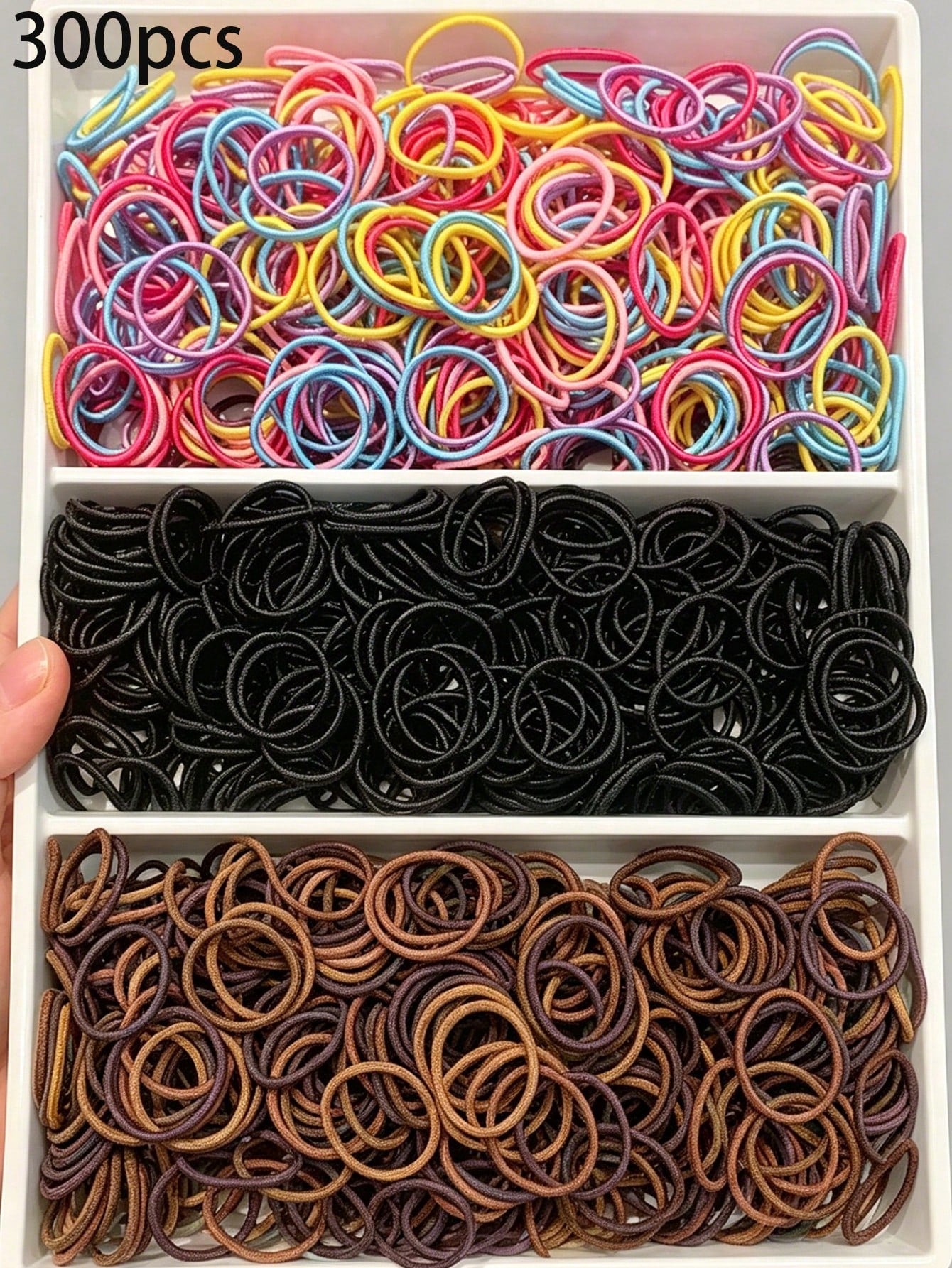 300pcs/Pack Baby & Kids Hair Ties, Elastic Hair Bands, Soft Rubber Hair Scrunchies For Girls Hair Accessories