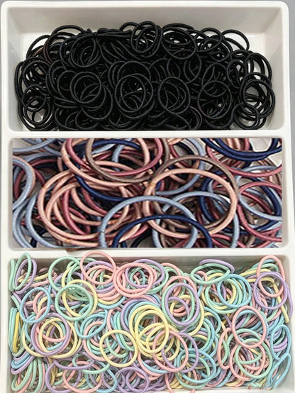 300pcs/Pack Baby & Kids Hair Ties, Elastic Hair Bands, Soft Rubber Hair Scrunchies For Girls Hair Accessories