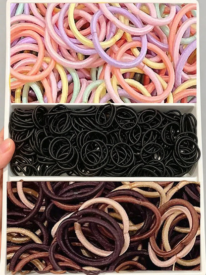 300pcs/Pack Baby & Kids Hair Ties, Elastic Hair Bands, Soft Rubber Hair Scrunchies For Girls Hair Accessories