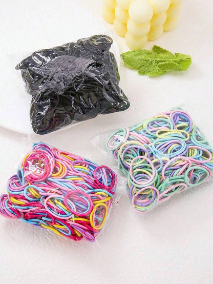 300pcs/Pack Baby & Kids Hair Ties, Elastic Hair Bands, Soft Rubber Hair Scrunchies For Girls Hair Accessories