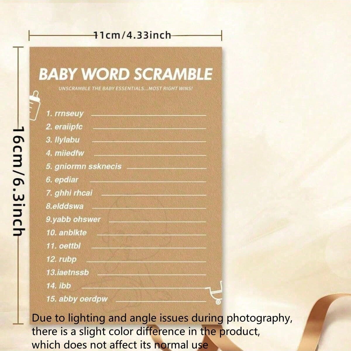 30pcs/20pcs/10pcs Baby Shower Word Puzzle Game, Gender Reveal Party And Christening Party Supplies, Thick Paper Game Cards, Fun And Entertaining For Guests, Baby Shower Game- Baby Shower Word Puzzle