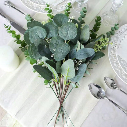 30Pcs 3 Kinds Artificial Mixed Eucalyptus Leaves Stems Artificial Silver Dollar Eucalyptus Leaves Faux Greenery Spray Fake Plants For Wedding Bouquet Centerpieces Flowers Arrangement Decor