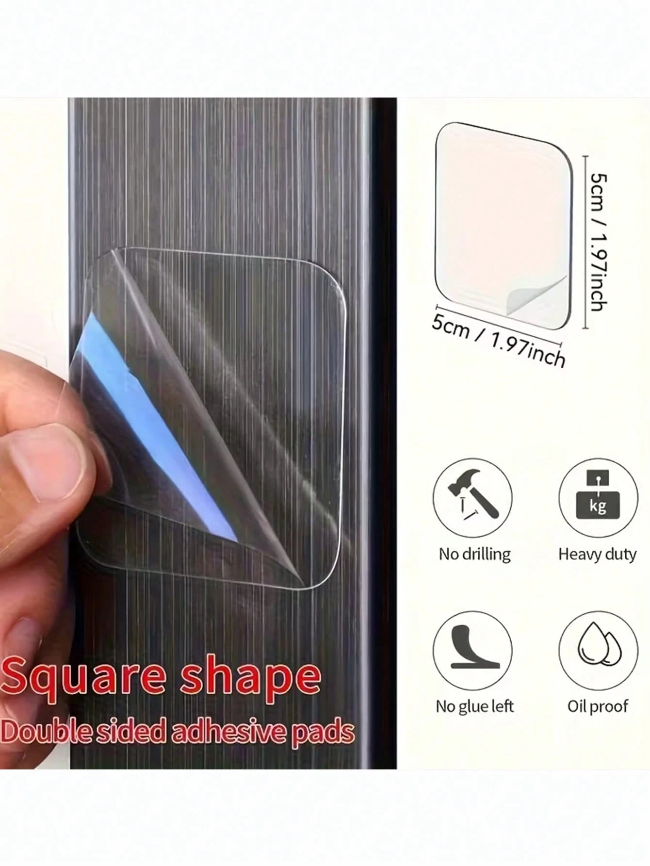 30pcs Super Strong Transparent Double Sided Tape, No Drilling Or Nails Required, Suitable For Plastic, Glass, Metal, Stone, Drywall And Other Various Surfaces