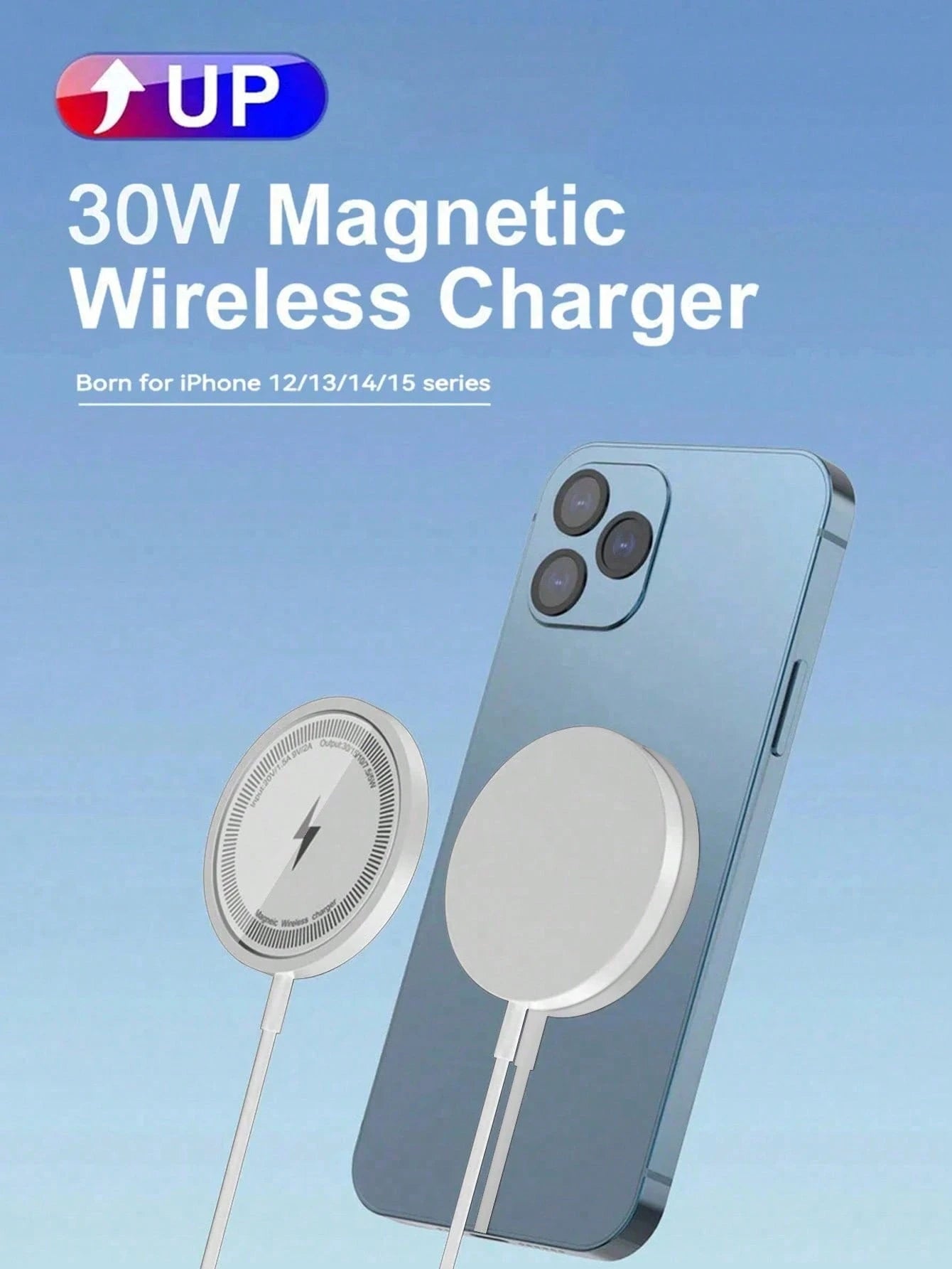 30W Magnetic Wireless Charger Compatible With For IPhone 17 16 12 13 14 15 Pro Max Plus Mini USB Type C Fast Charging Phone PD Fast Charger Cable Accessories