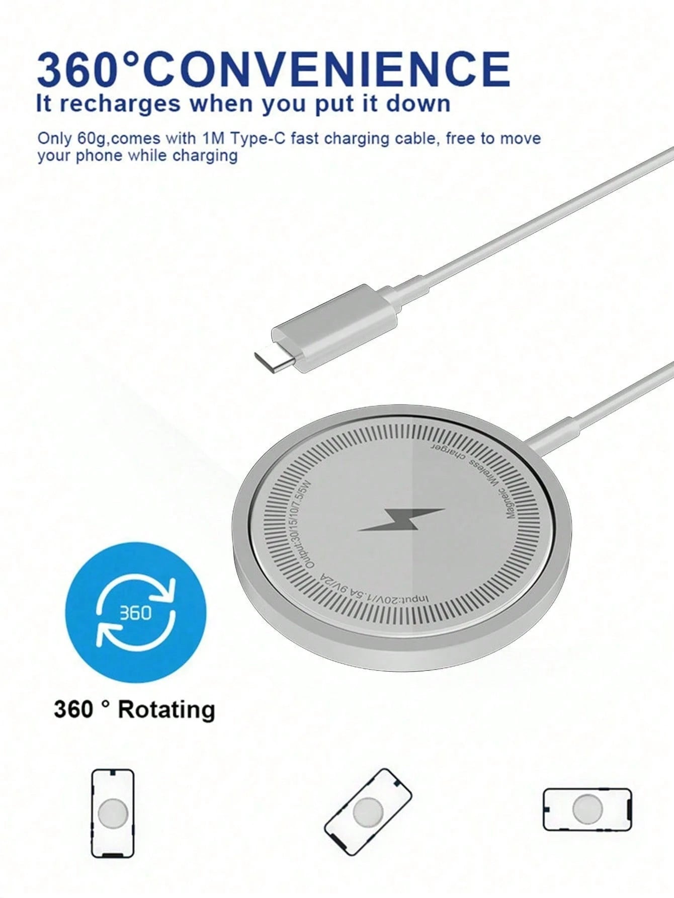 30W Magnetic Wireless Charger Compatible With For IPhone 17 16 12 13 14 15 Pro Max Plus Mini USB Type C Fast Charging Phone PD Fast Charger Cable Accessories
