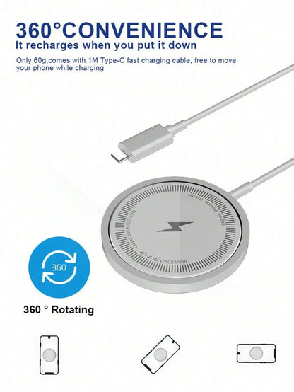 30W Magnetic Wireless Charger Compatible With For IPhone 17 16 12 13 14 15 Pro Max Plus Mini USB Type C Fast Charging Phone PD Fast Charger Cable Accessories