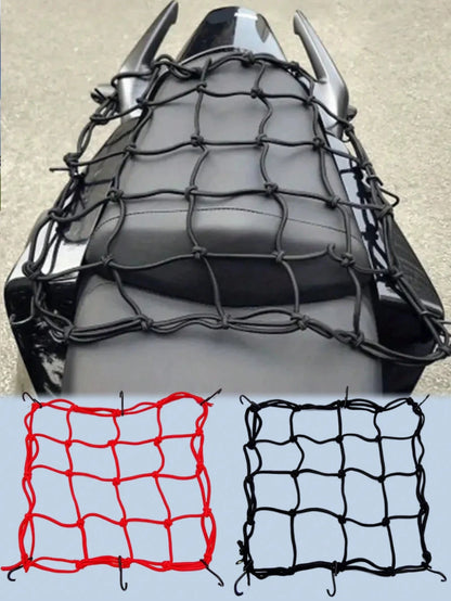 30x30cm Elastic Cargo Net- Suitable For Motorcycle, Bicycle, Electric Scooter Rear Seat And Tank Storage Space, Elastic Net Cover, Modification Trunk Fixing Strap