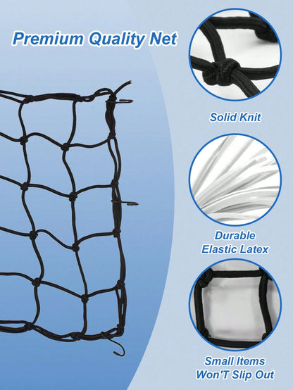 30x30cm Elastic Cargo Net- Suitable For Motorcycle, Bicycle, Electric Scooter Rear Seat And Tank Storage Space, Elastic Net Cover, Modification Trunk Fixing Strap