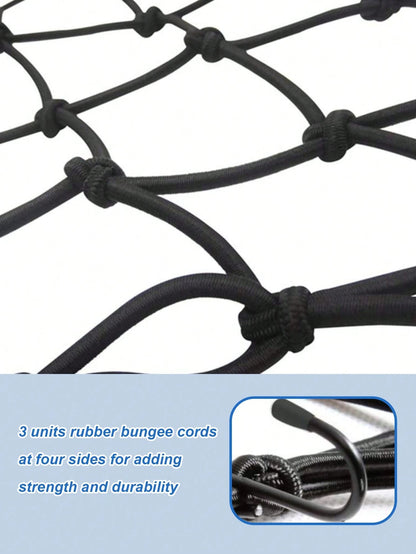 30x30cm Elastic Cargo Net- Suitable For Motorcycle, Bicycle, Electric Scooter Rear Seat And Tank Storage Space, Elastic Net Cover, Modification Trunk Fixing Strap