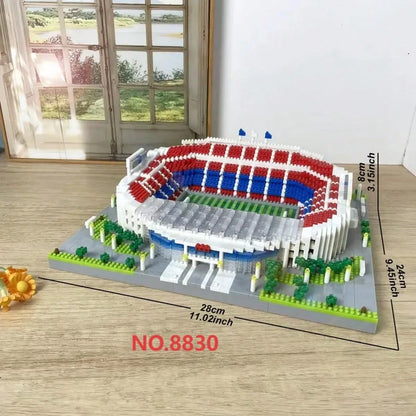 3800pcs World Famous Football Stadium Camp Nou/Football/Basketball Creative Building Blocks Set Model Fan Souvenir Art Decoration Birthday Gift