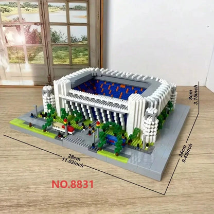 3800pcs World Famous Football Stadium Camp Nou/Football/Basketball Creative Building Blocks Set Model Fan Souvenir Art Decoration Birthday Gift